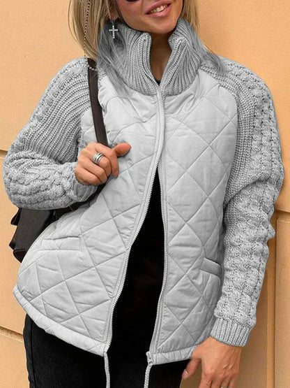 Veste Matelassée à Manches Texturées pour Toutes Occasions
