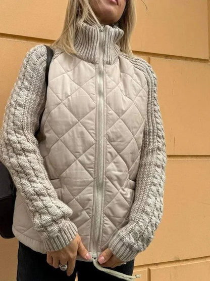 Veste Matelassée à Manches Texturées pour Toutes Occasions