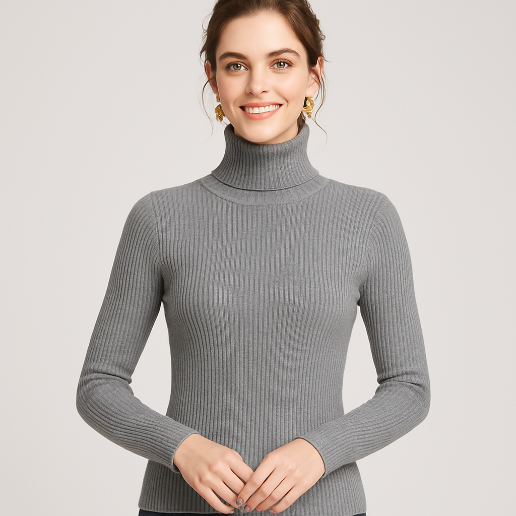Pull Col Roulé Côtelé Chic pour Toutes les Occasions