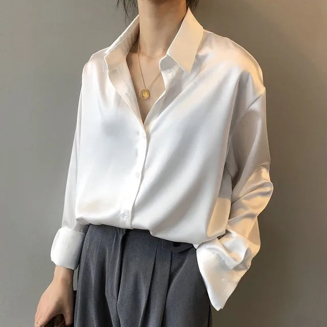 Blouse en Satin pour Femmes - Style Chic pour Toutes les Occasions