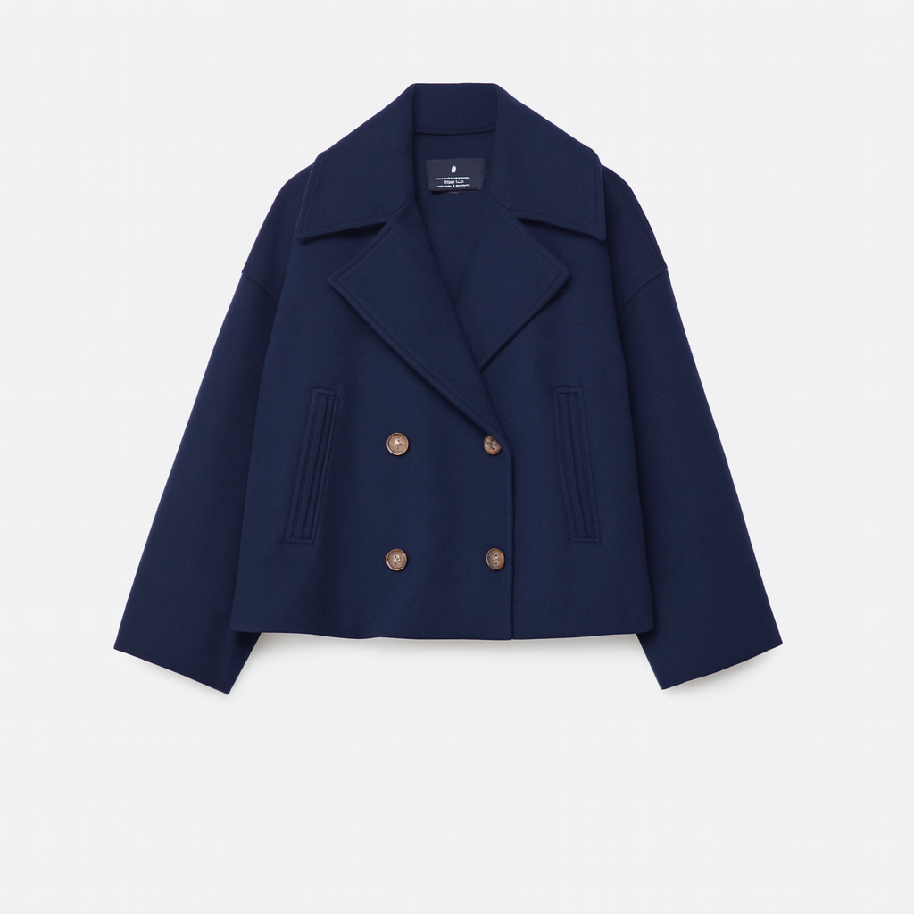 Manteau Court Chic pour Femmes - Revers Larges et Boutonnage Avant pour Chaque Occasion