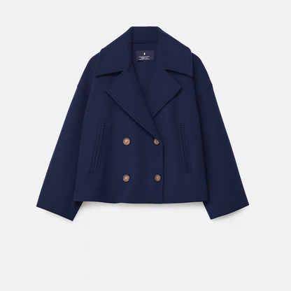 Manteau Court Chic pour Femmes - Revers Larges et Boutonnage Avant pour Chaque Occasion