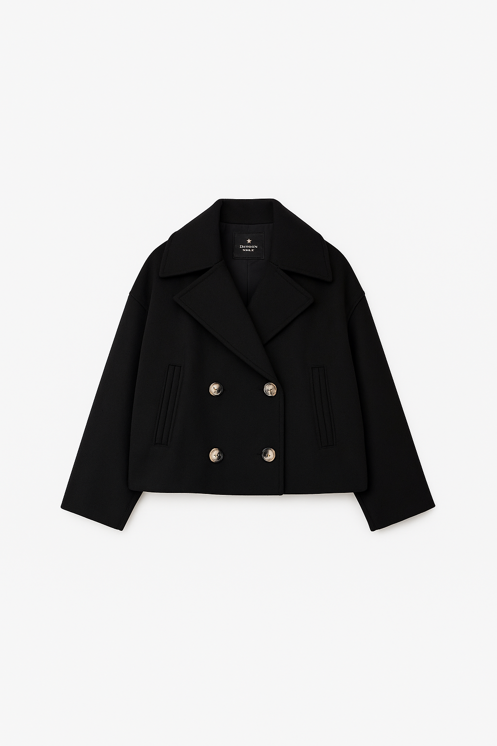 Manteau Court Chic pour Femmes - Revers Larges et Boutonnage Avant pour Chaque Occasion