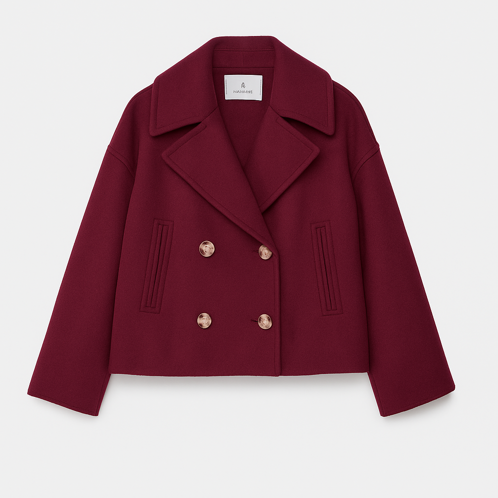 Manteau Court Chic pour Femmes - Revers Larges et Boutonnage Avant pour Chaque Occasion