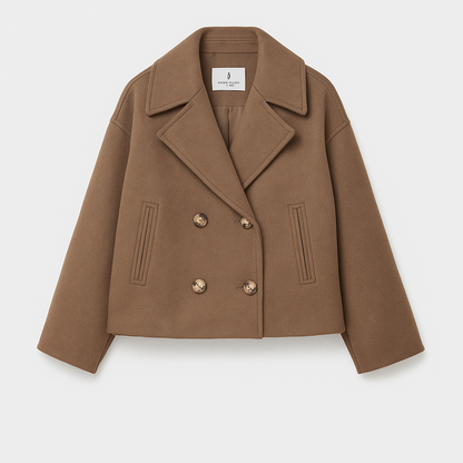 Manteau Court Chic pour Femmes - Revers Larges et Boutonnage Avant pour Chaque Occasion