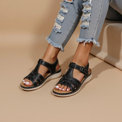 Sandales d'été pour femmes avec brides entrelacées pour un usage quotidien