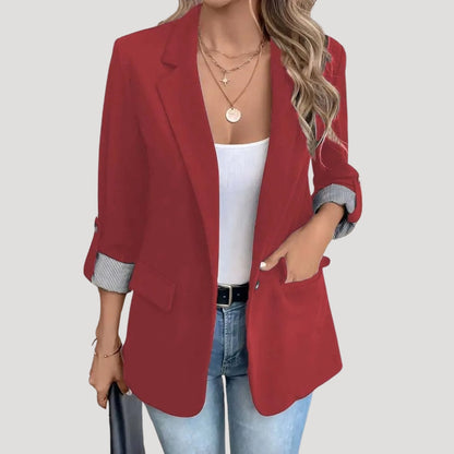 Blazer Chic pour Femmes - Style Classique avec Manches Roulées