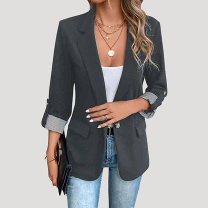 Blazer Chic pour Femmes - Style Classique avec Manches Roulées
