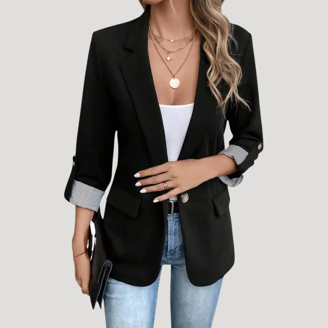 Blazer Chic pour Femmes - Style Classique avec Manches Roulées