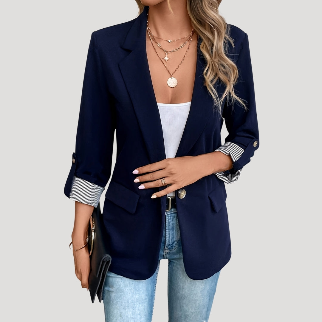 Blazer Chic pour Femmes - Style Classique avec Manches Roulées