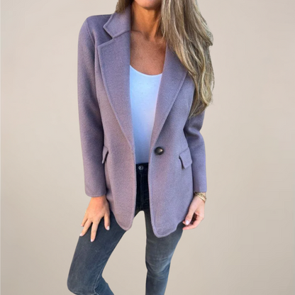 Blazer Chic pour Femmes - Revers Cranté & Poches à Rabat pour le Travail ou les Événements