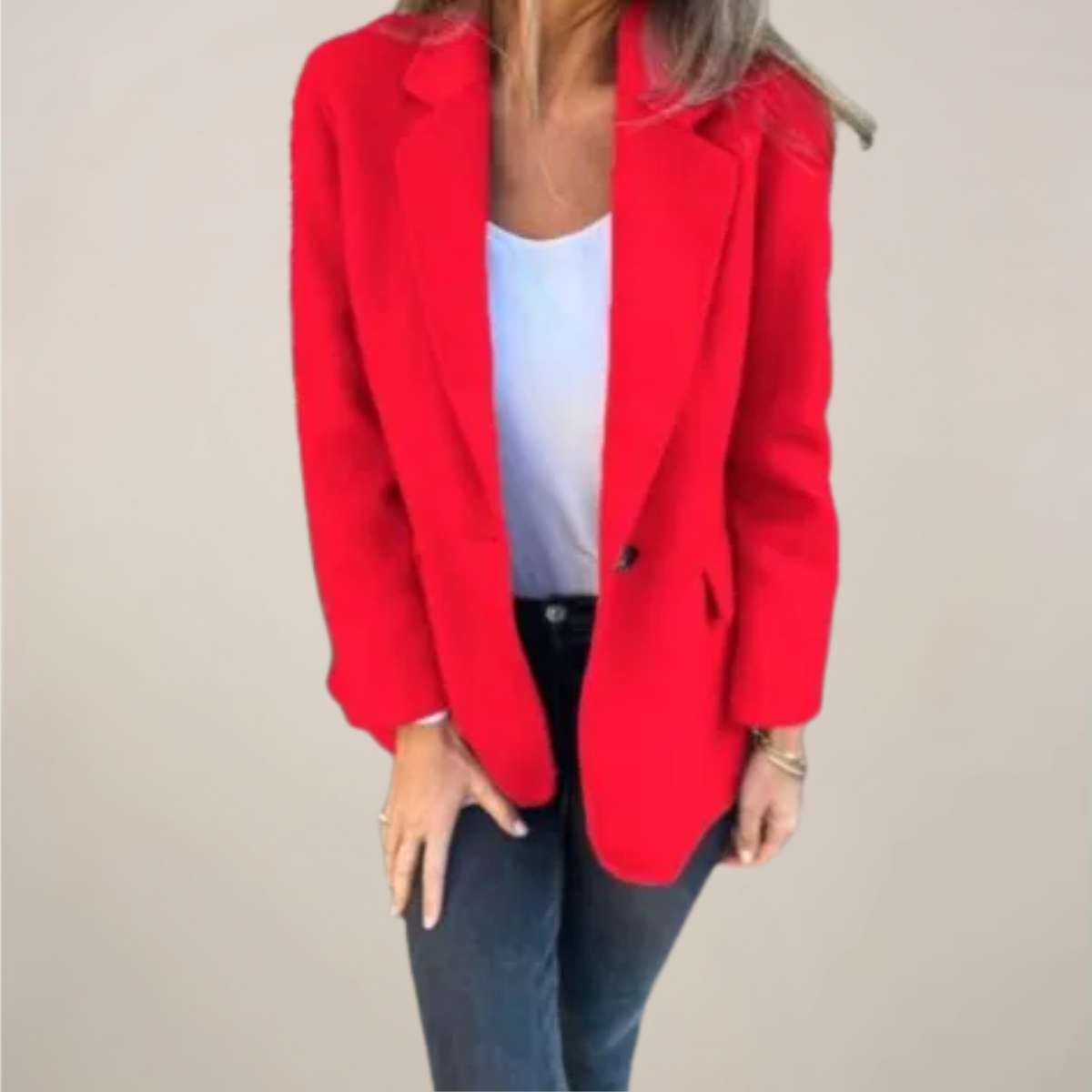 Blazer Chic pour Femmes - Revers Cranté & Poches à Rabat pour le Travail ou les Événements