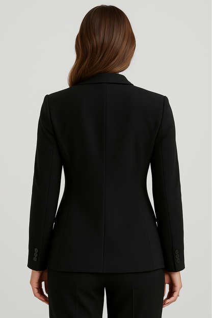 Blazer Noir Chic pour Femmes - Coupe Élégante pour le Travail ou les Événements