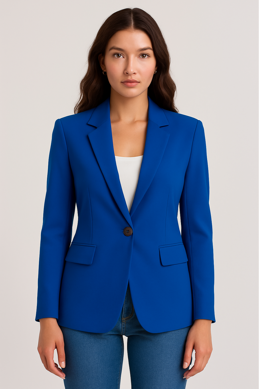 Blazer Chic Bleu pour Femmes pour Bureau et Événements