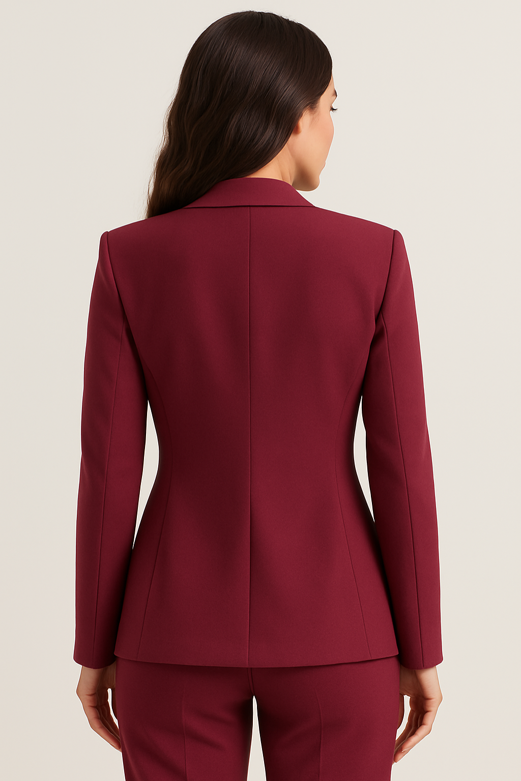Blazer Rouge Vin Chic pour Femmes – Ajustement Slim Élégant