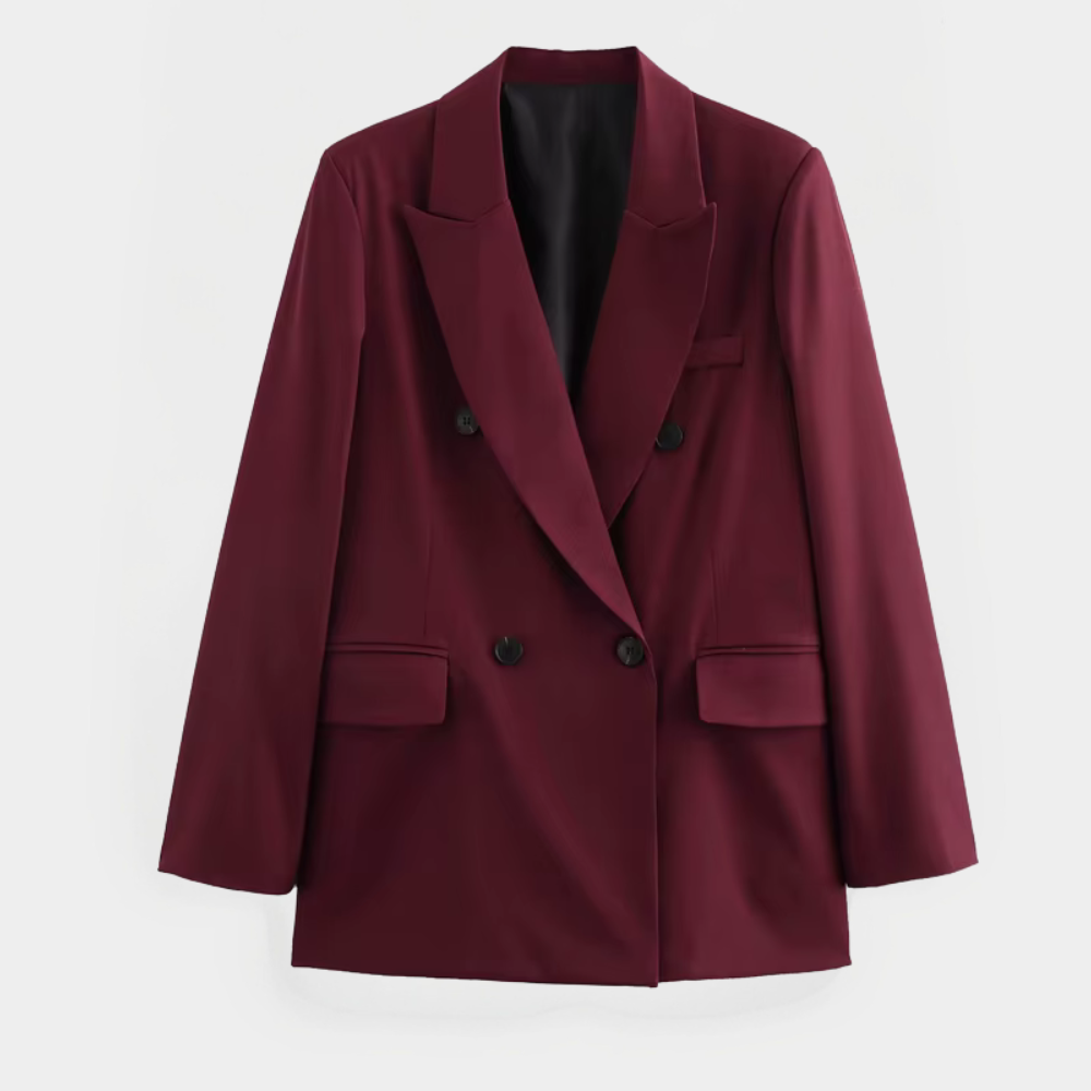 Blazer Chic Bourgogne pour Événements Smart-Casual