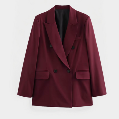 Blazer Chic Bourgogne pour Événements Smart-Casual