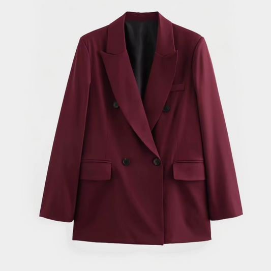 Blazer Chic Bourgogne pour Événements Smart-Casual