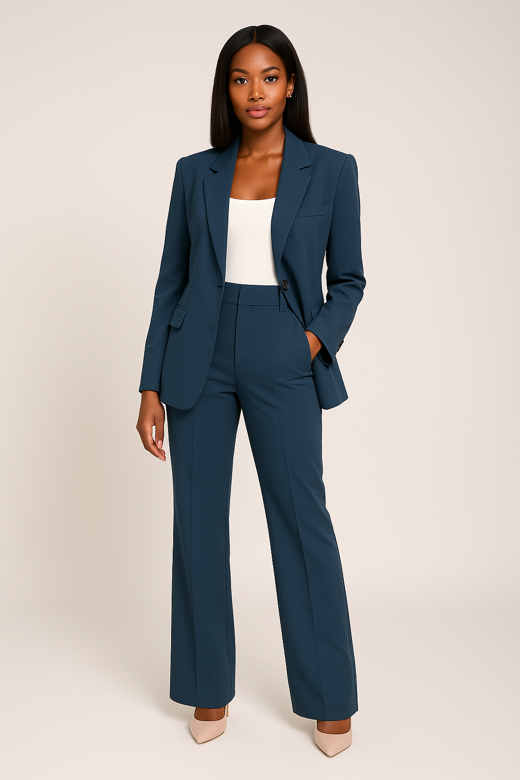 Ensemble Blazer et Pantalon Chic pour Femmes pour le Bureau et les Événements
