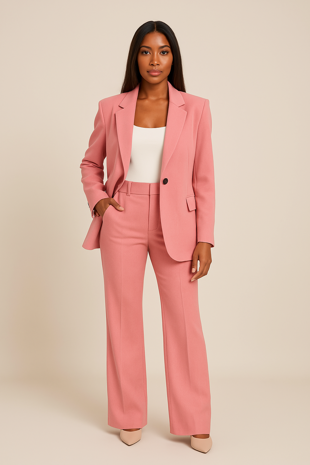 Ensemble Blazer et Pantalon Chic pour Femmes pour le Bureau et les Événements