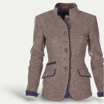 Blazer Court Chic pour Femme avec Col Montant pour un Style Sans Effort