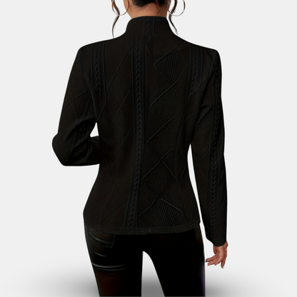 Blazer Texturé Chic avec Design Géométrique pour Toutes Occasions