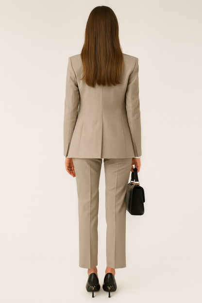 Costume Chic Femme en Trois Pièces - Blazer, Gilet et Pantalon pour Bureau et Événements