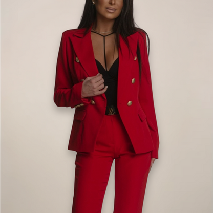 Costume Blazer Chic Femme Deux Pièces pour le Travail et les Événements