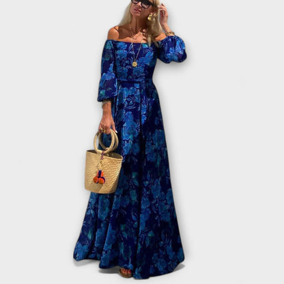 Juniper - Robe Maxi Smockée à Fleurs Décolletée pour Évasions à la Plage