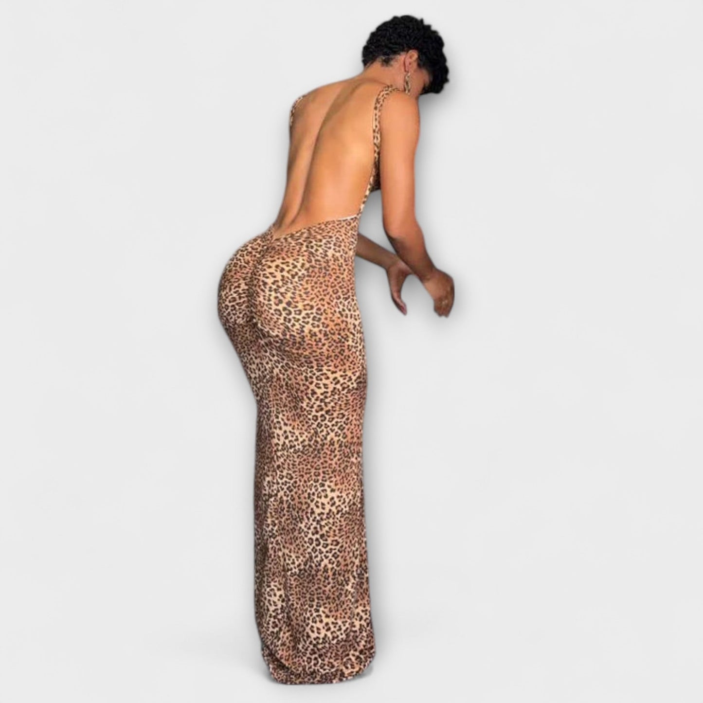 Robe Maxi Imprimé Léopard Della pour Événements Chics