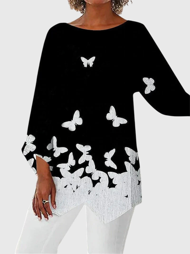 Alayah™ | Blouse Chic à Col Rond pour un Usage Quotidien