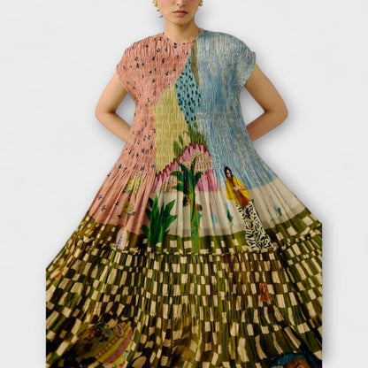 Robe Plissée Imprimé Animal Amara pour Occasions Chics