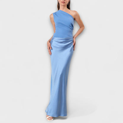Robe de bal plissée chic à une épaule pour les occasions spéciales