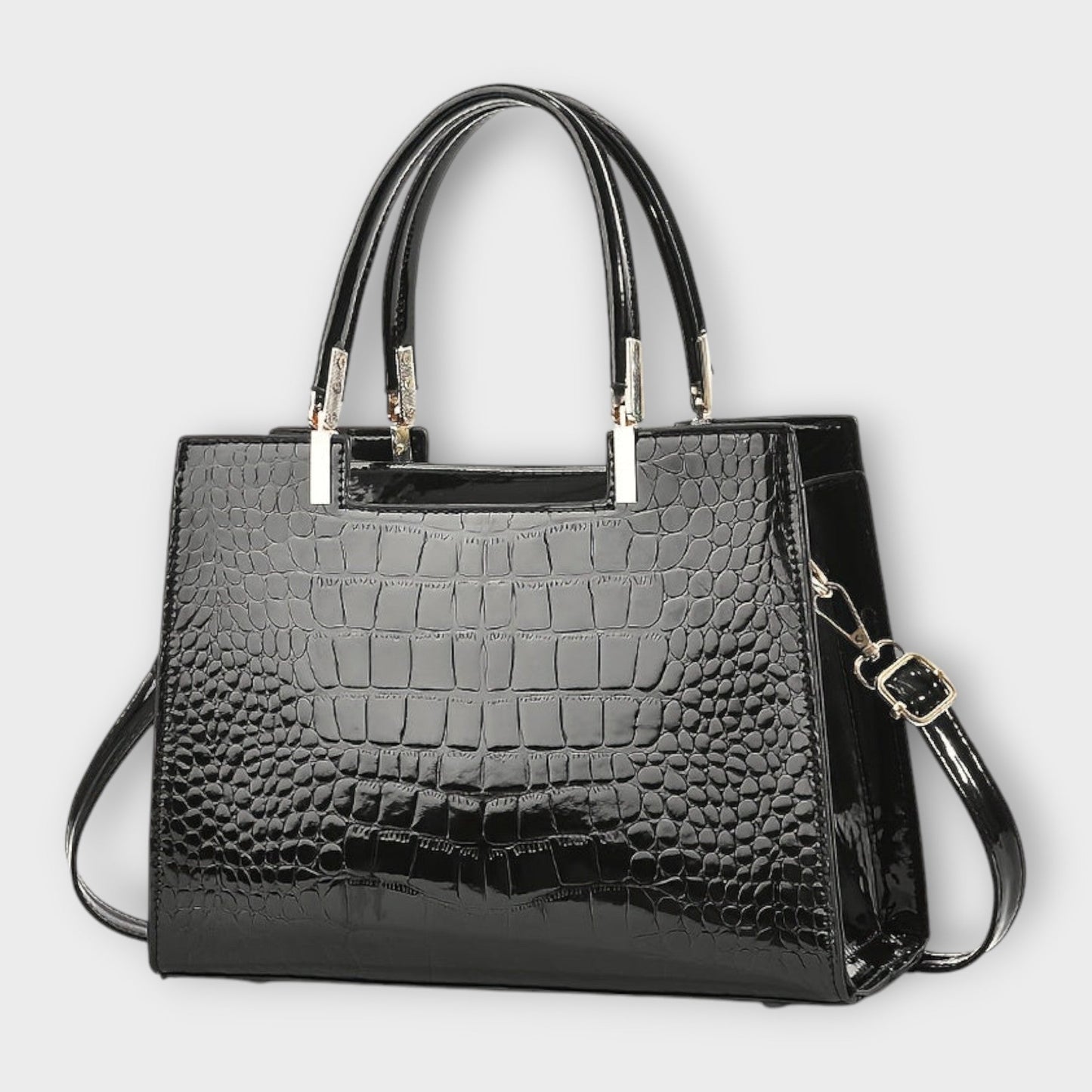 Sac à main en motif crocodile brillant pour occasions chics
