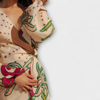 Tracey - Robe Maxi Élégante à Cravate pour Toutes Occasions