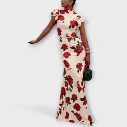 Robe Maxi Imprimée Florale pour Événements d'Été
