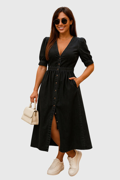 Jacqueline™ | Robe en Jean Chic pour Toutes les Occasions