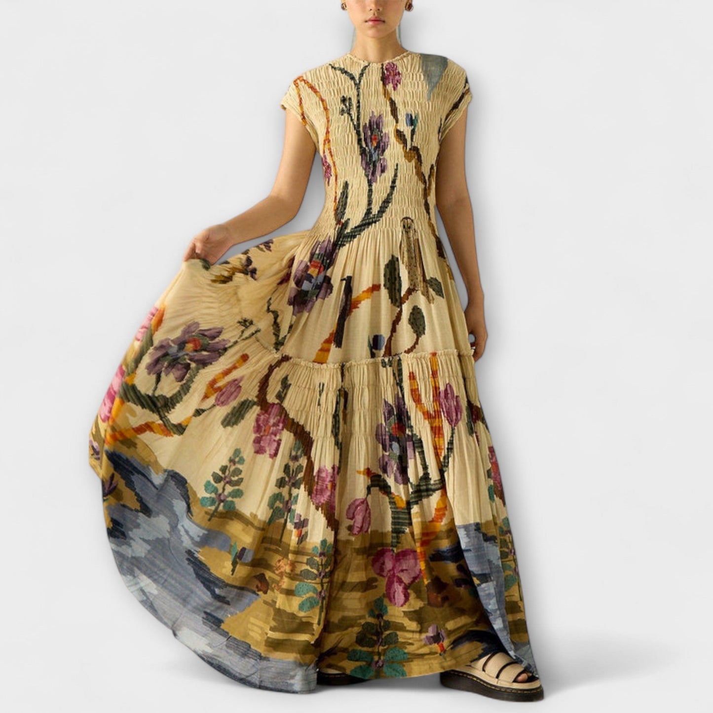 Robe Plissée Imprimé Animal Amara pour Occasions Chics