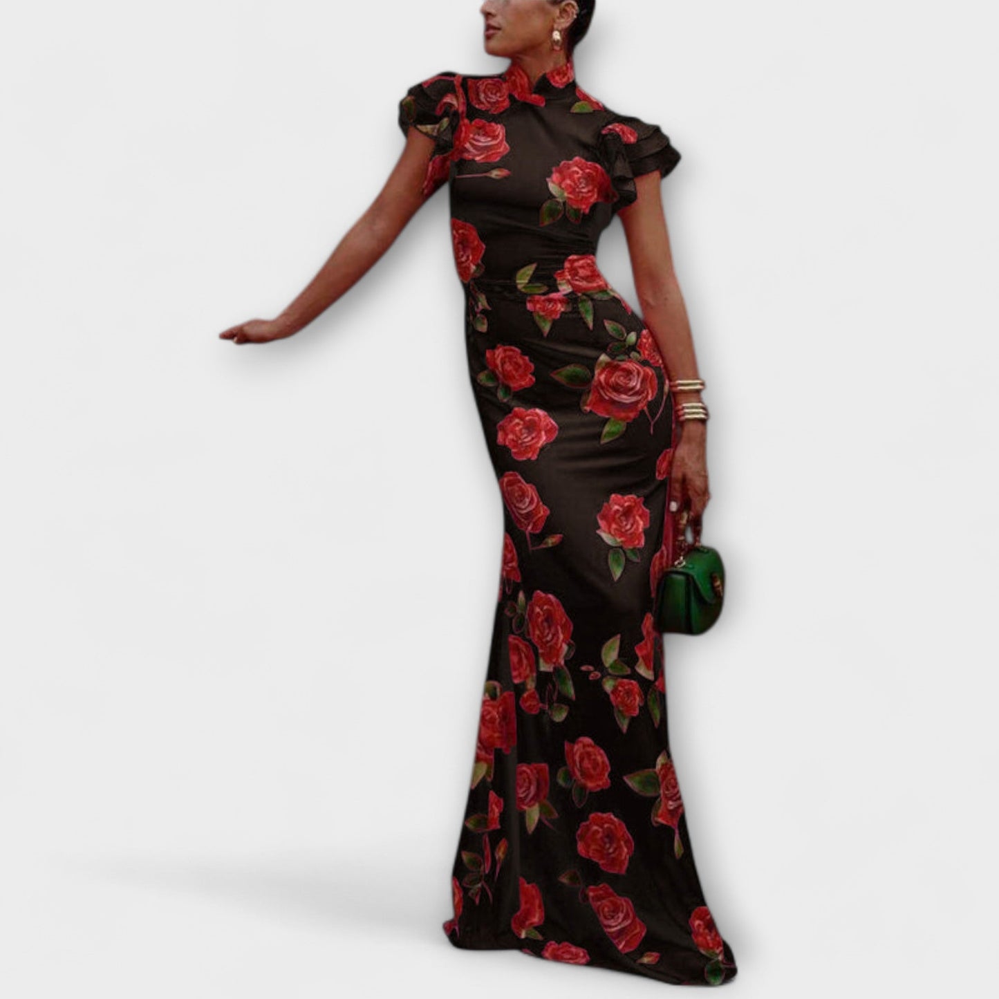 Robe Maxi Imprimée Florale pour Événements d'Été