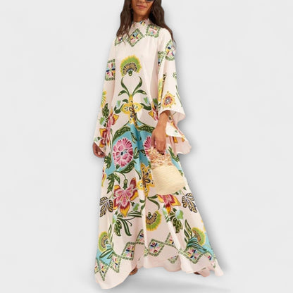 Robe Maxi Imprimée Florale pour Occasions Spéciales