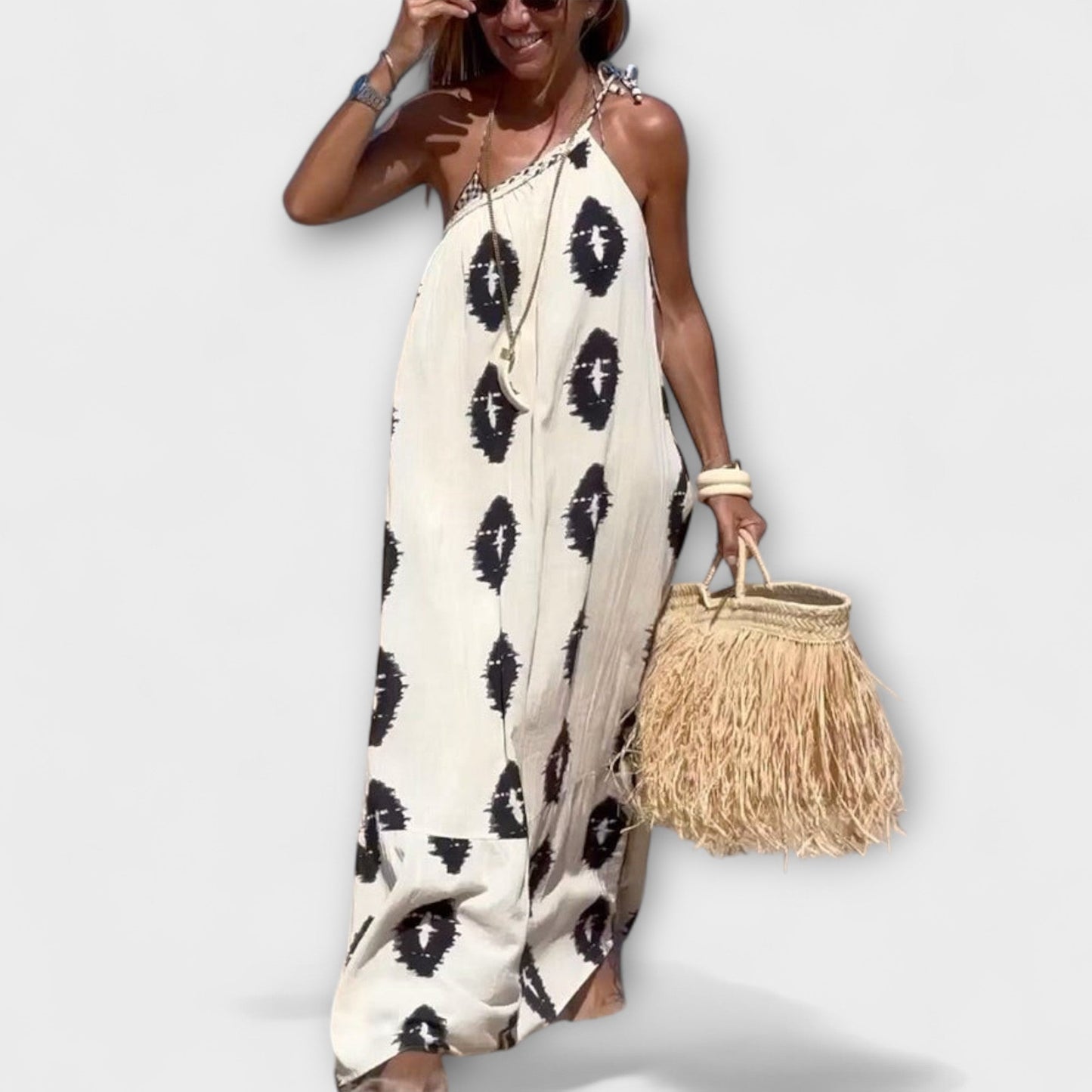 Robe Maxi à Épaule Dégagée pour Occasions Ensoleillées