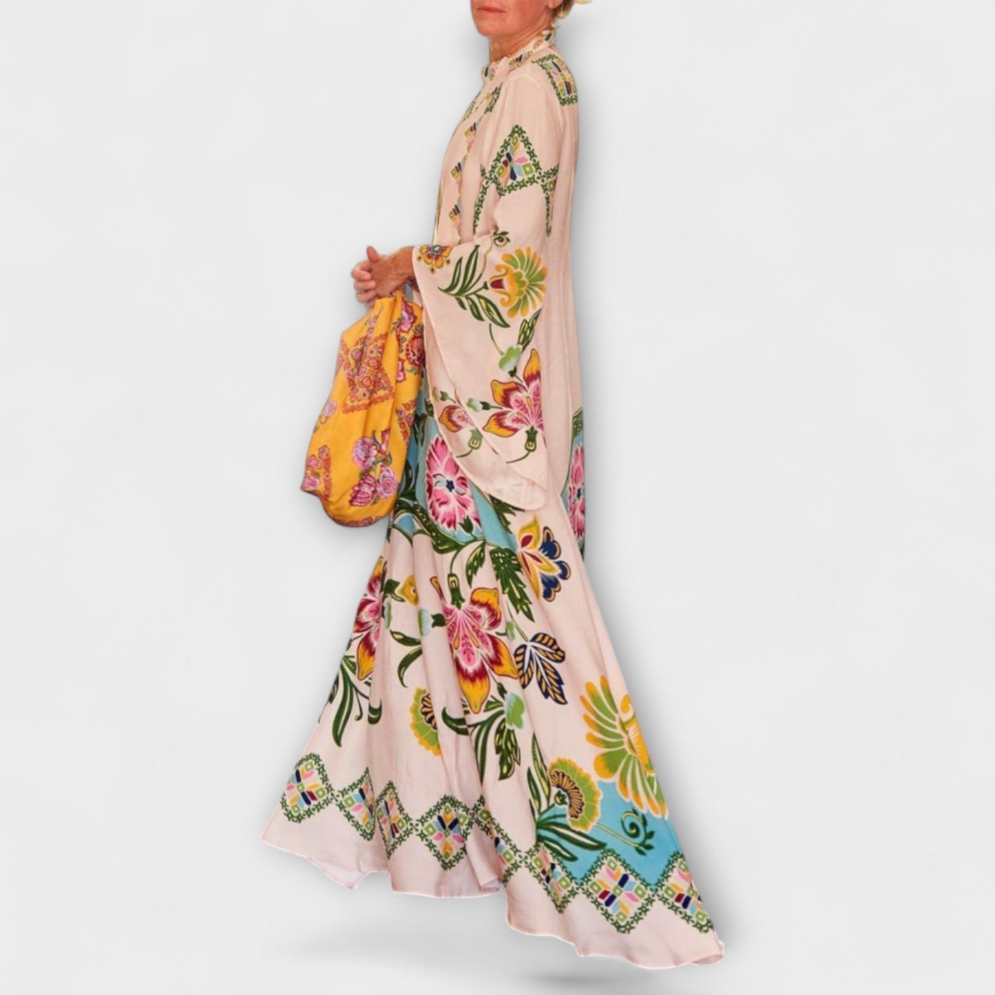 Robe Maxi Imprimée Florale pour Occasions Spéciales