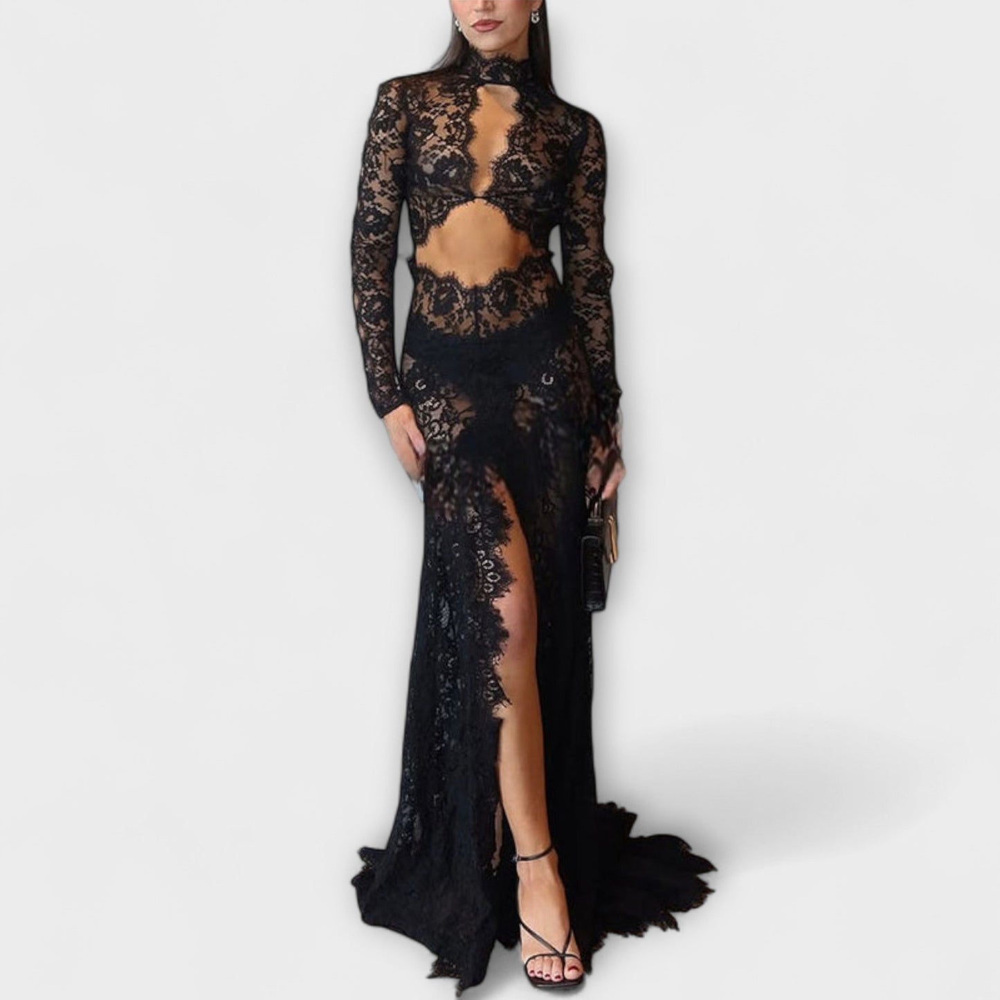 Robe Maxi Transparente à Découpes Azalea Midnight Elegance pour Occasions Spéciales