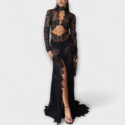 Robe Maxi Transparente à Découpes Azalea Midnight Elegance pour Occasions Spéciales