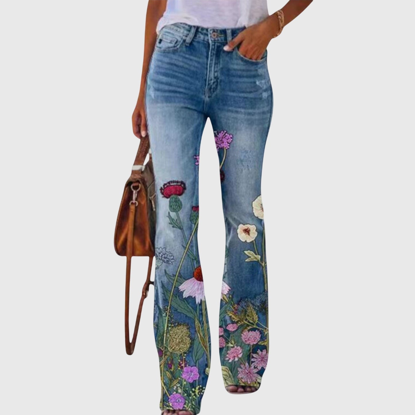 Pantalons à Imprimé Floral pour Occasions Élégantes