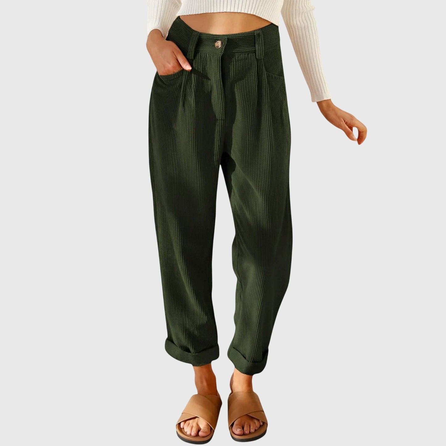 Jana - Pantalon en Velours Côtelé Élégant pour Toutes les Occasions