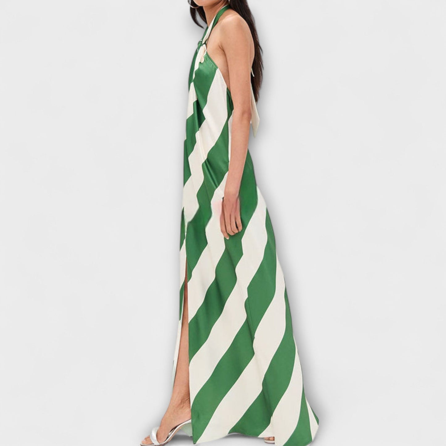 Robe Maxi Dos Nu à Rayures Chic pour Événements