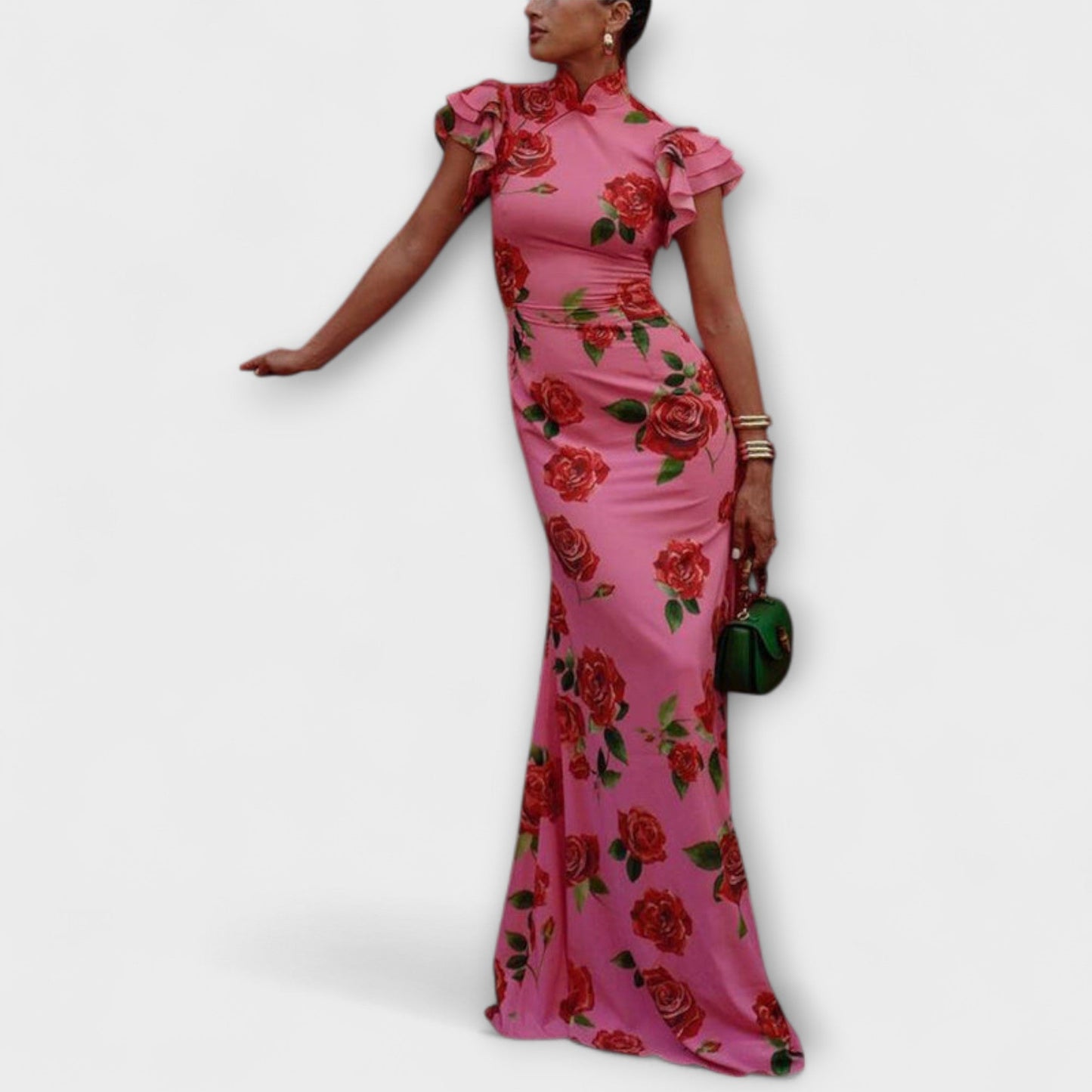Robe Maxi Imprimée Florale pour Événements d'Été