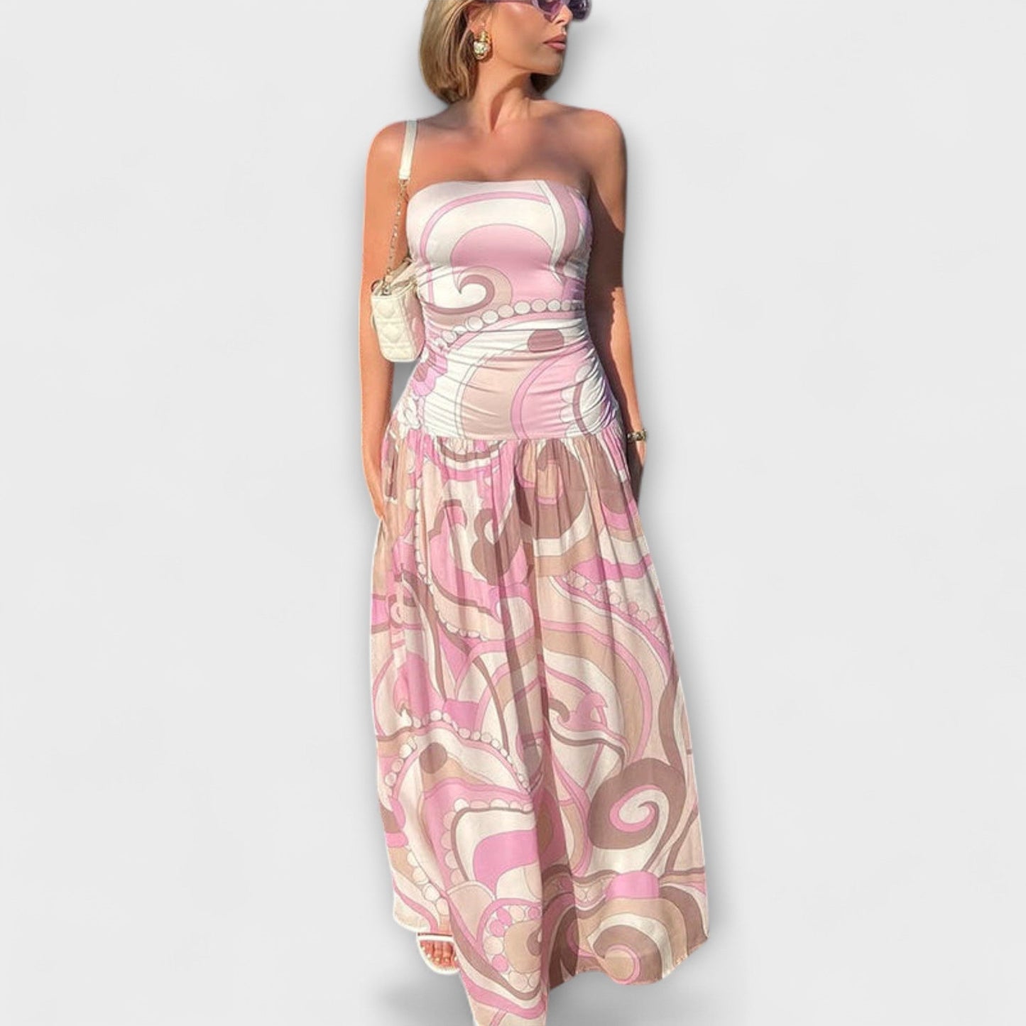 Robe Maxi Pastel Débardeur pour Événements d'Été