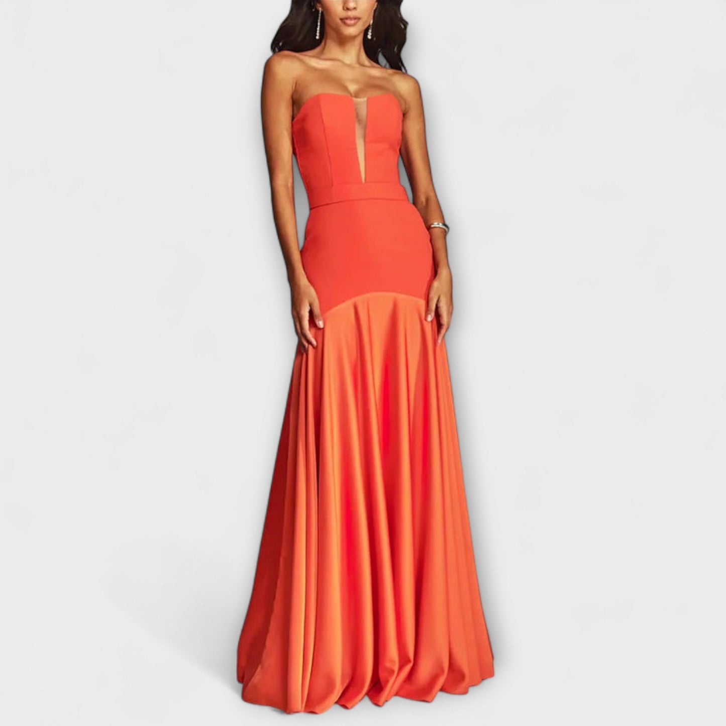 Robe Maxi Off-Shoulder en Tissu Fluide